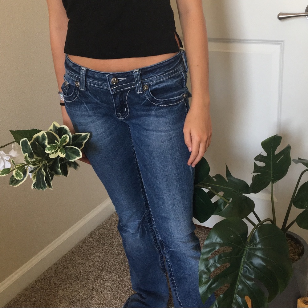 Miss Me boot cut style dark jeans